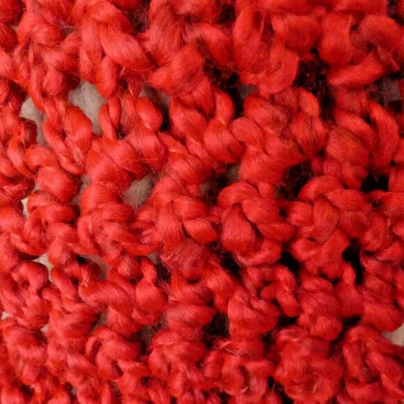 Bright Red Scarf 88 x 5 Extra Long Handmade Crochet Hand Knit Men Women NWT - Picture 5 of 11